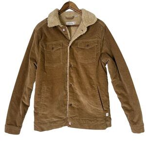 Departwest Corduroy Trucker Jacket Womens Sz M Sherpa Fleece Lined Boho Western